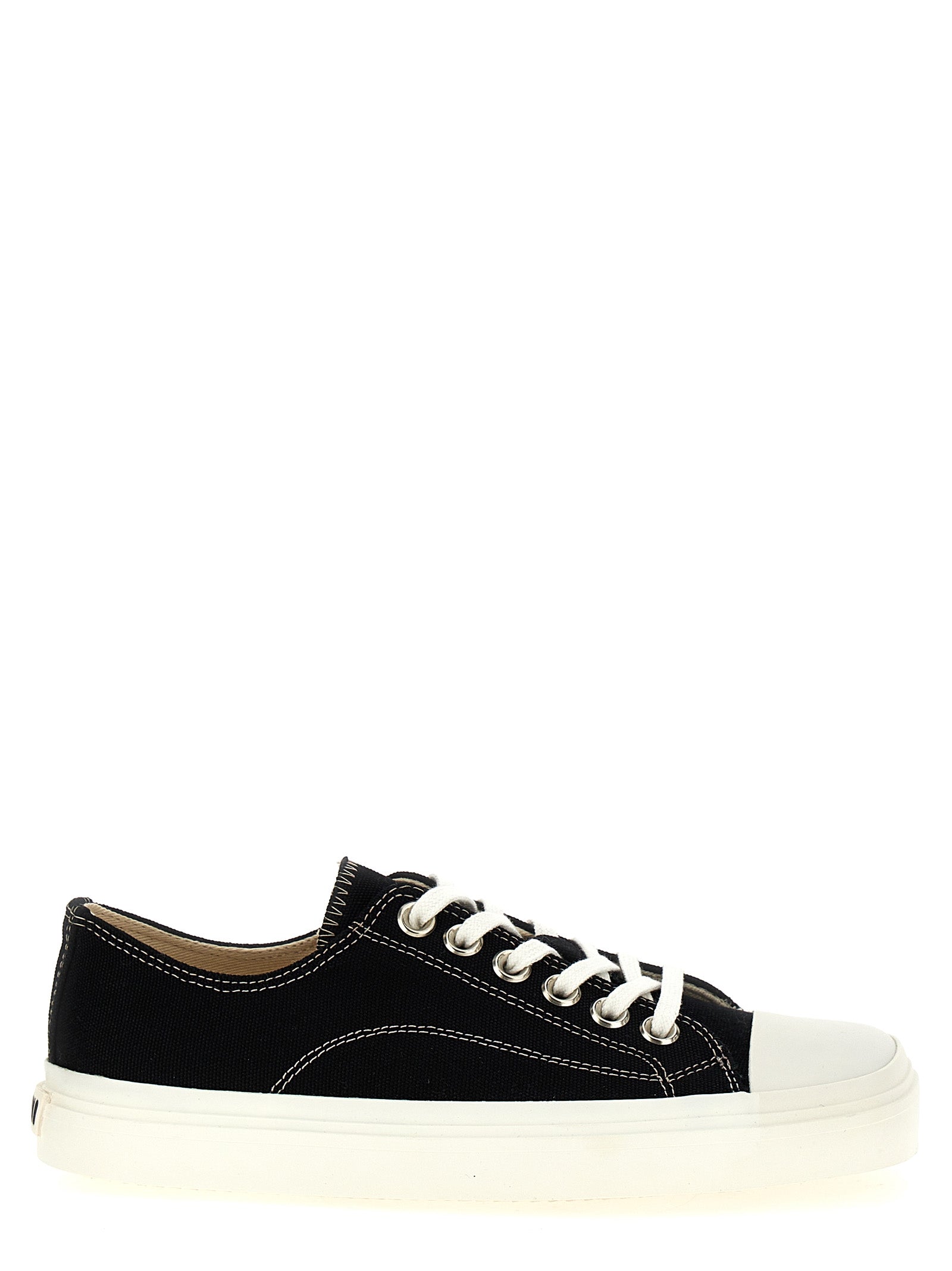 Schwarze Low-Top-Sneaker aus Baumwolle