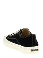 Schwarze Low-Top-Sneaker aus Baumwolle