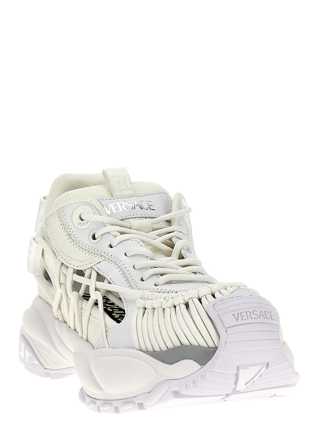 Weiße Kalbsleder-Sneaker im Athletic-Look