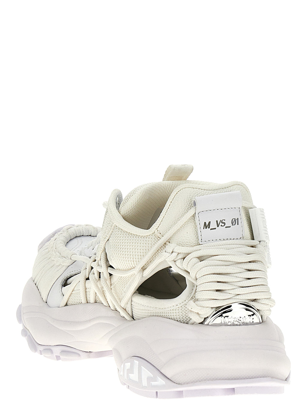 Weiße Kalbsleder-Sneaker im Athletic-Look