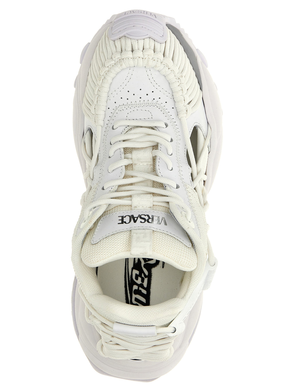 Weiße Kalbsleder-Sneaker im Athletic-Look
