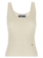 Ärmelloses T-Shirt aus weißer Schurwolle
