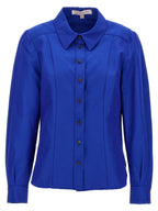 Blaue Baumwollbluse