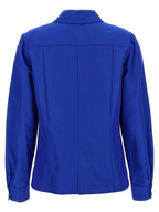Blaue Baumwollbluse