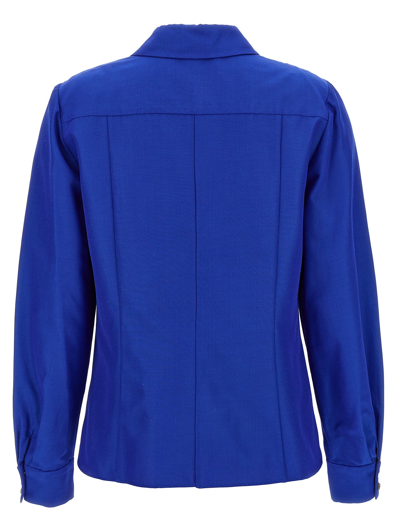 Blaue Baumwollbluse