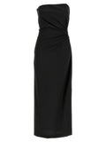 Langes Kleid aus schwarzer Schurwolle