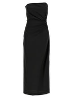 Langes Kleid aus schwarzer Schurwolle