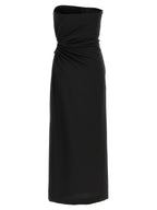 Langes Kleid aus schwarzer Schurwolle