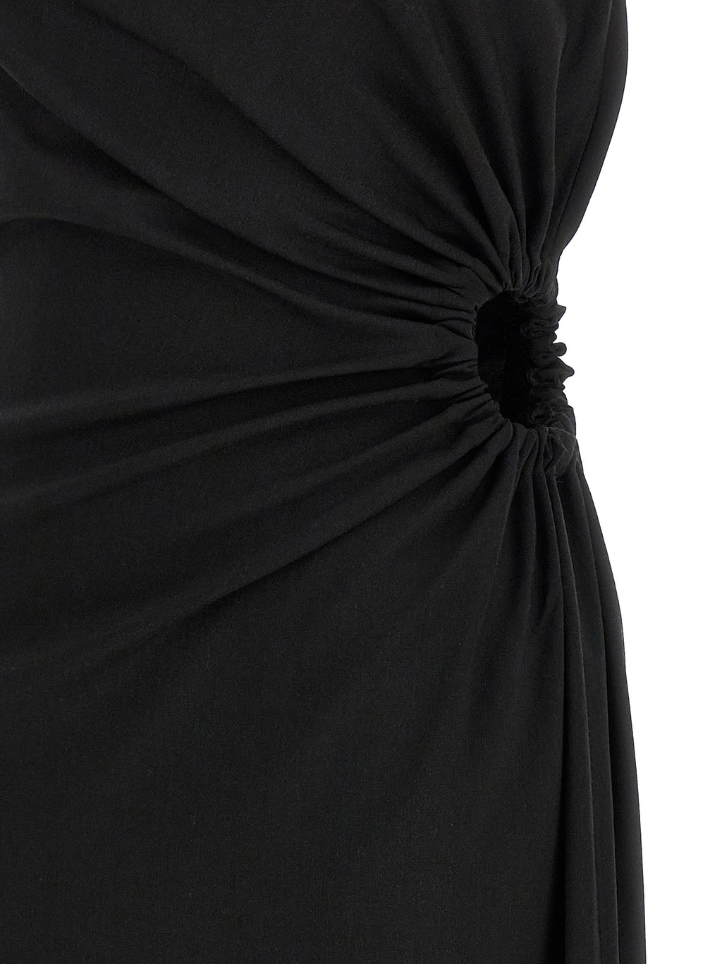 Langes Kleid aus schwarzer Schurwolle