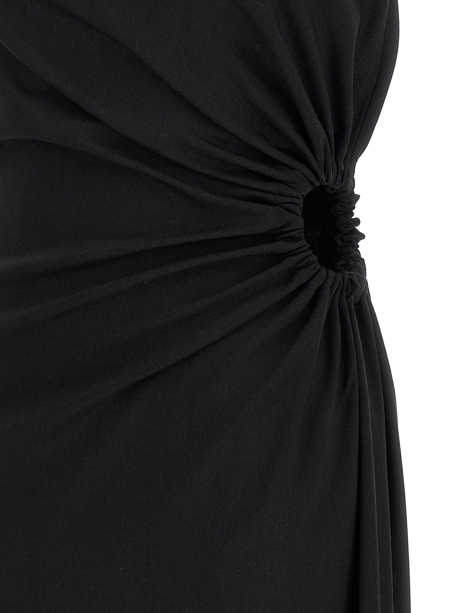 Langes Kleid aus schwarzer Schurwolle
