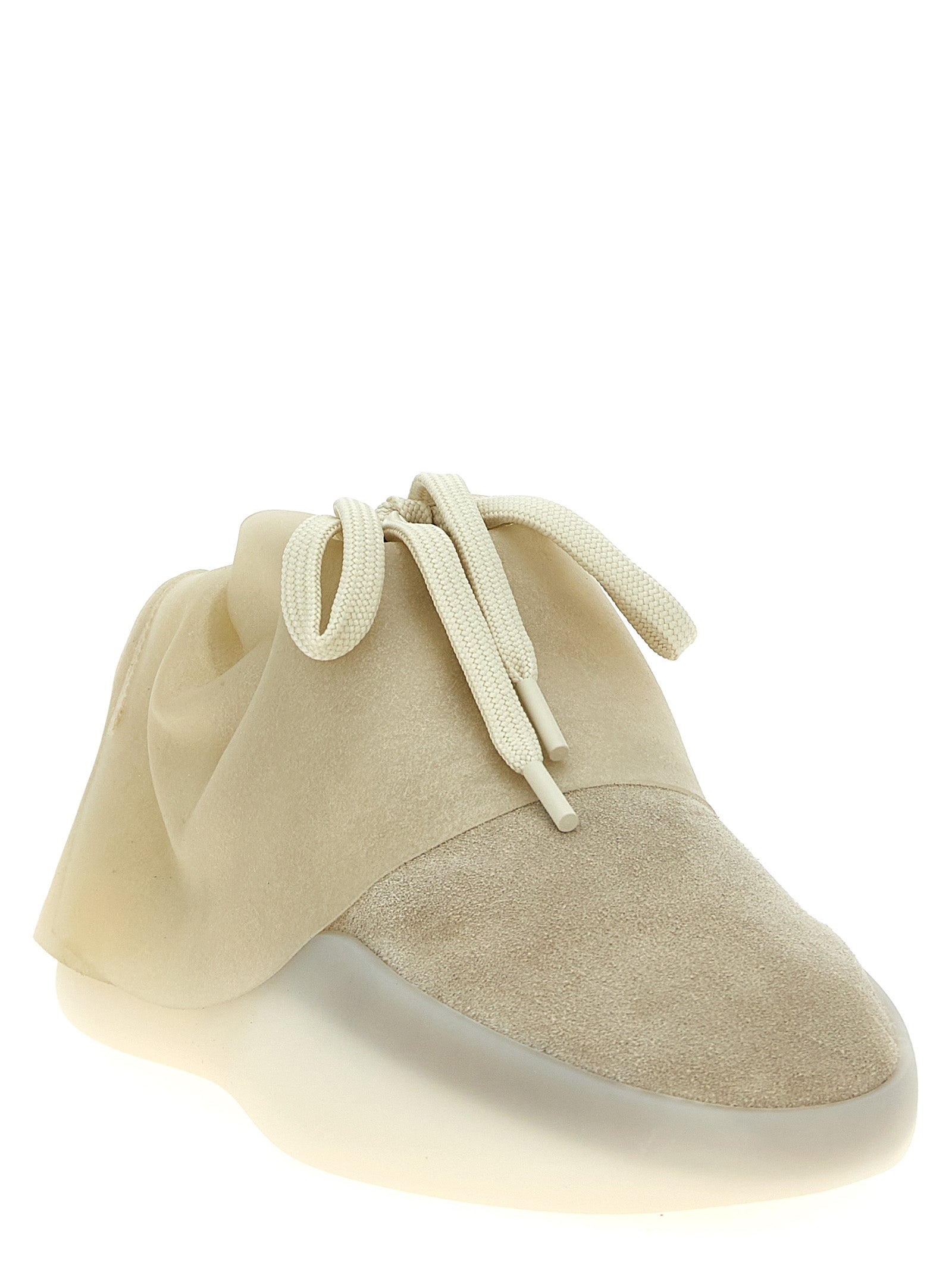 Beige Leder Low-Top Sneaker