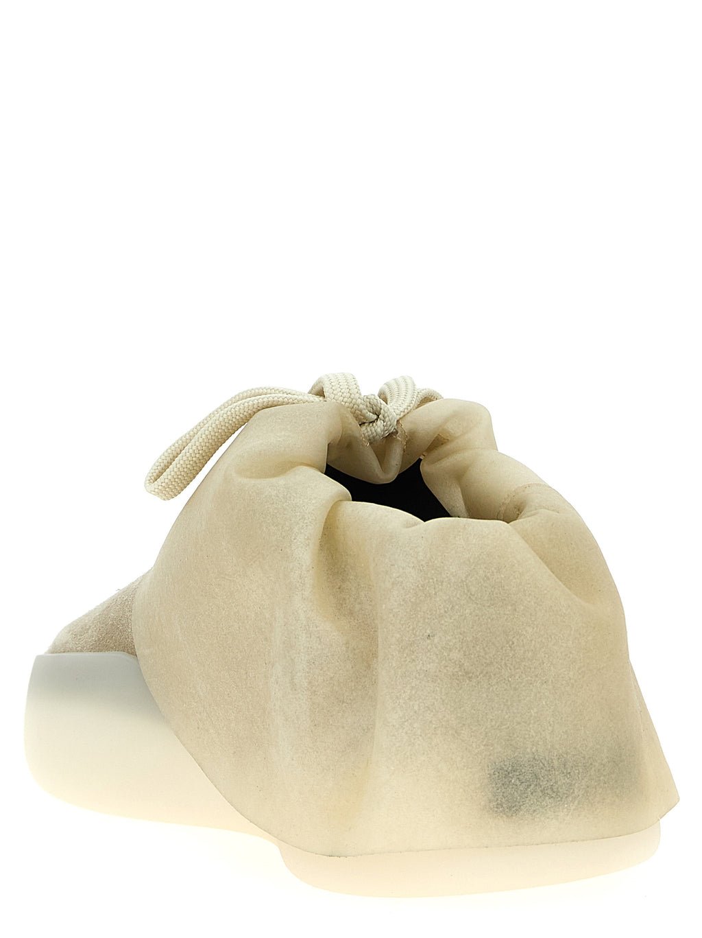 Beige Leder Low-Top Sneaker