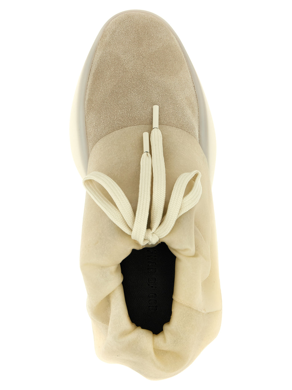 Beige Leder Low-Top Sneaker
