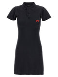 Schwarzes kurzes Baumwollkleid