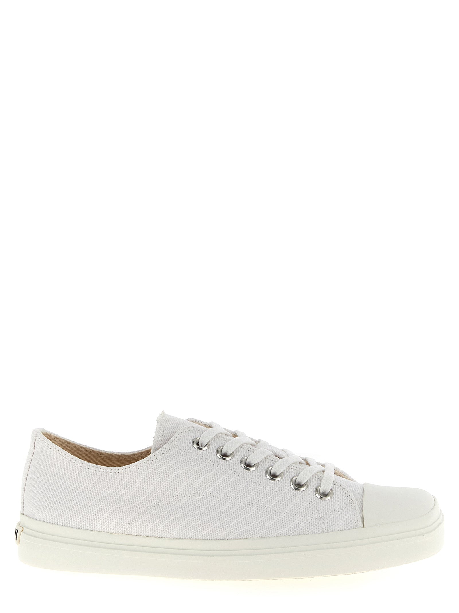 Weiße Low-Top-Sneaker aus Baumwolle