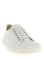 Weiße Low-Top-Sneaker aus Baumwolle