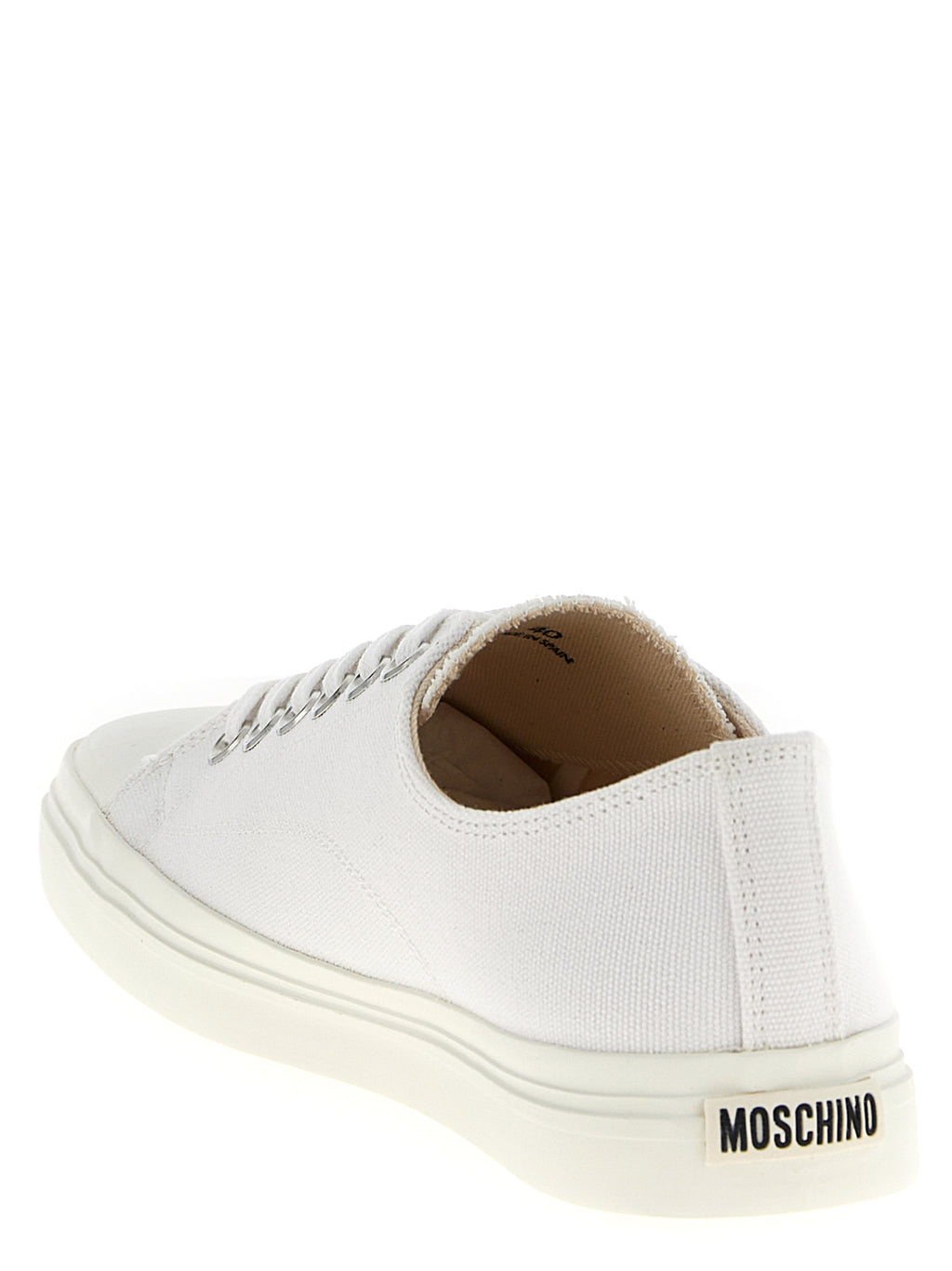 Weiße Low-Top-Sneaker aus Baumwolle