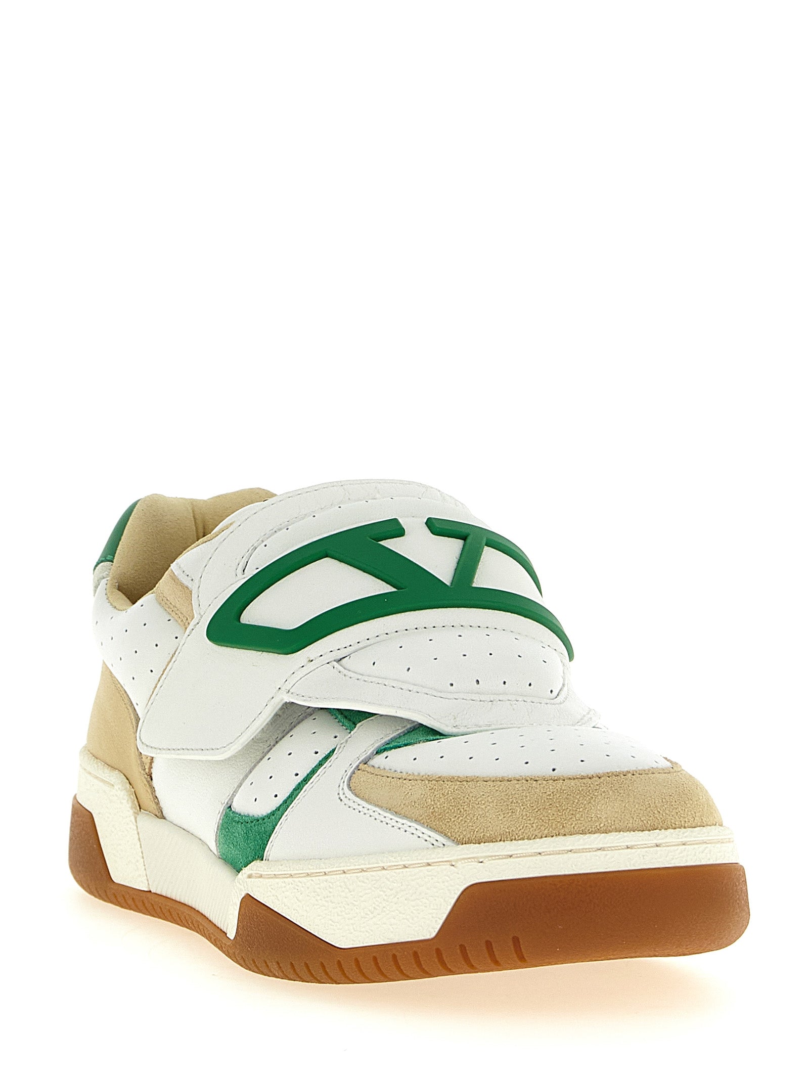 Mehrfarbige Leder-Sneaker im Athletic-Stil