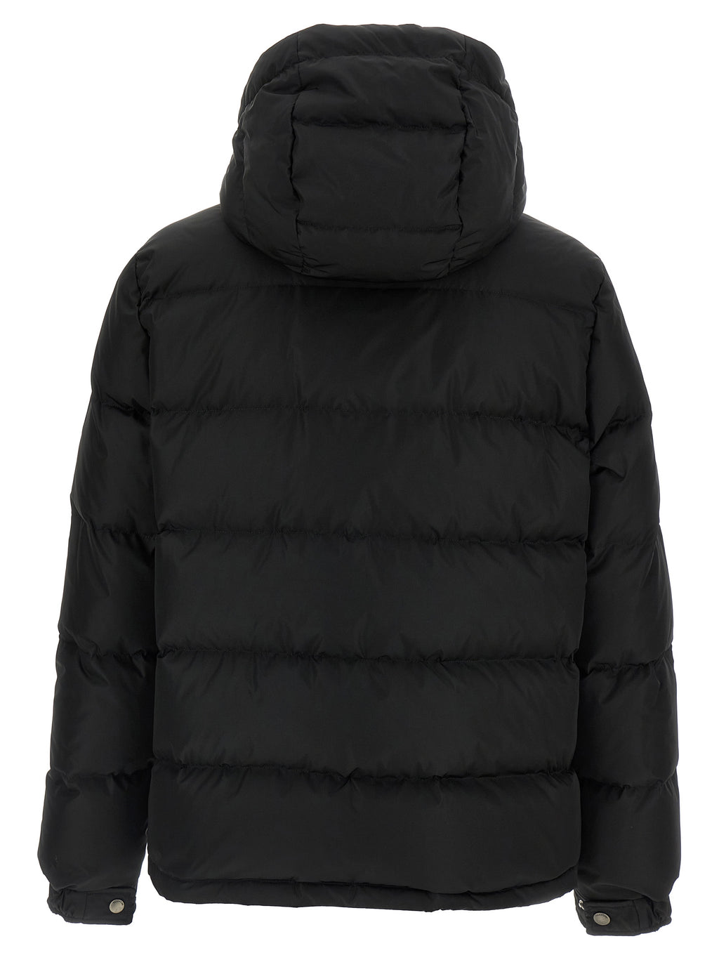 Schwarze Polyamid-Jacke in voller Länge