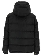 Schwarze Polyamid-Jacke in voller Länge