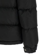 Schwarze Polyamid-Jacke in voller Länge