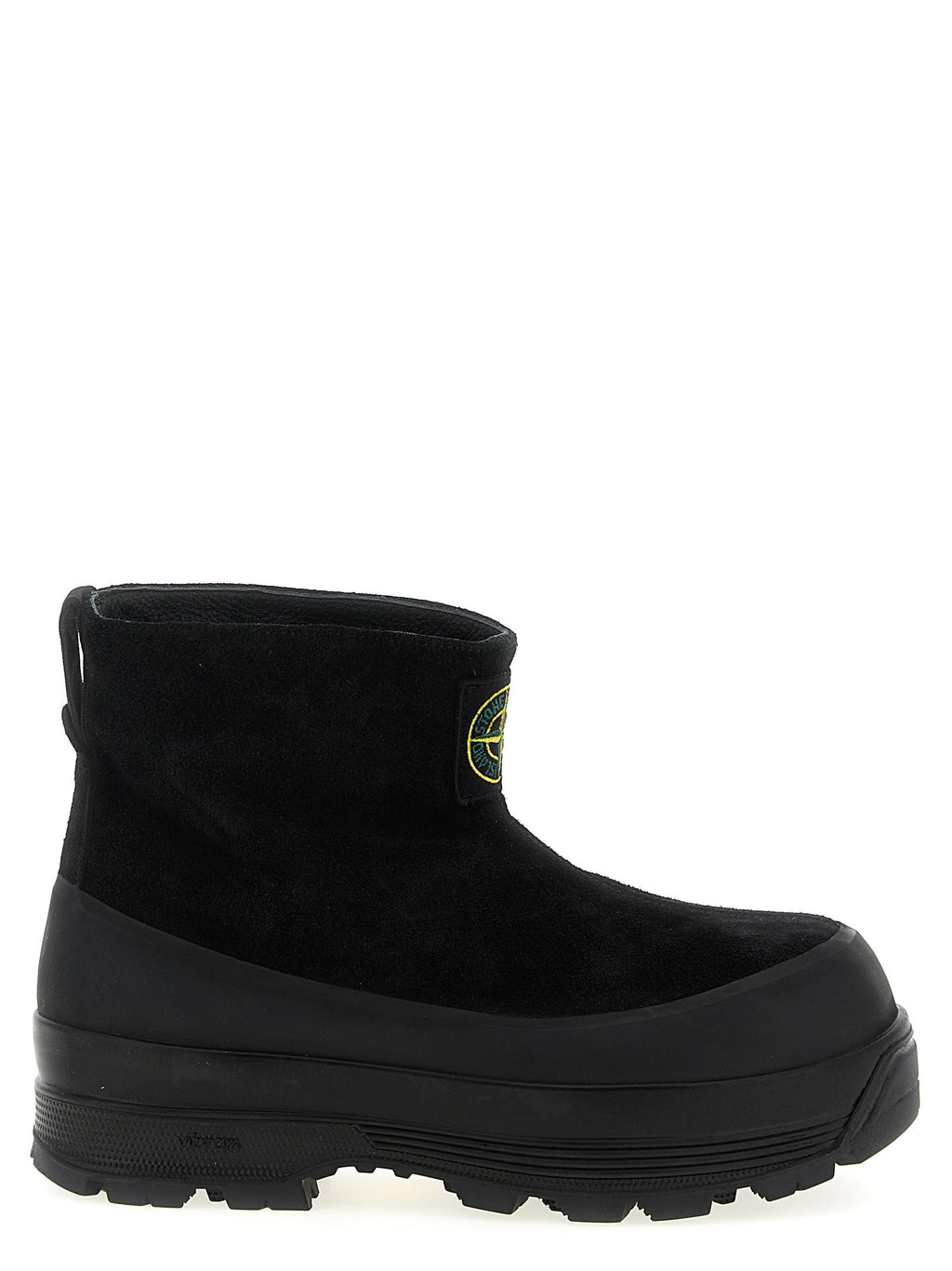 Schwarze Gummistiefeletten Stone Island
