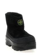 Schwarze Gummistiefeletten Stone Island