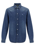 Blaue Baumwollbluse