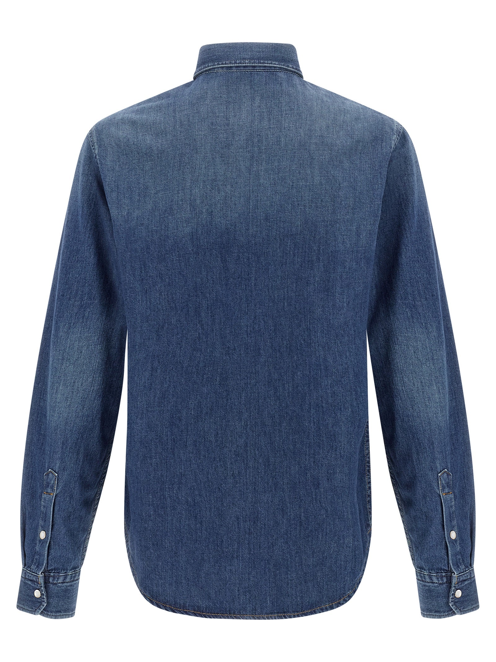 Blaue Baumwollbluse