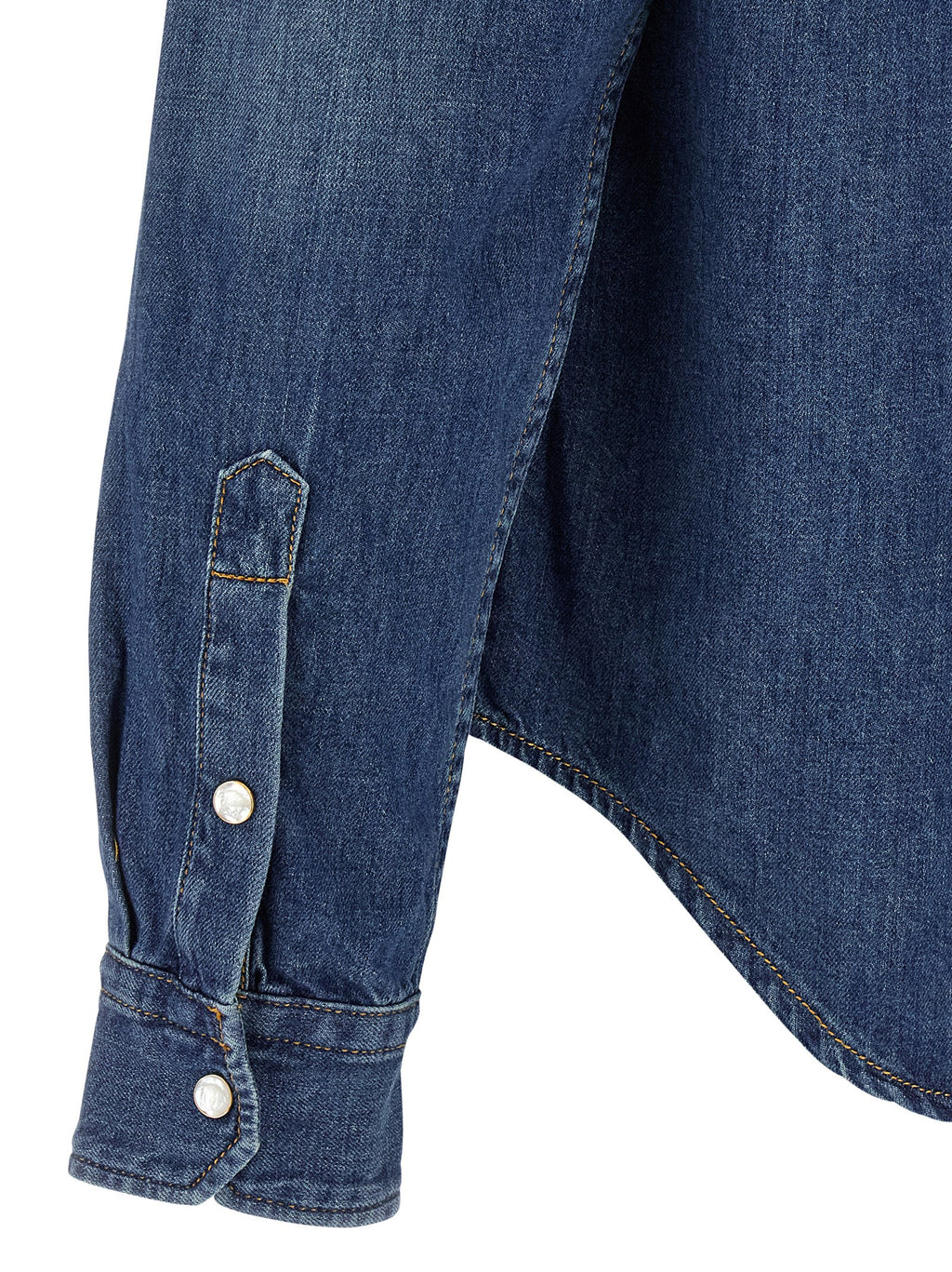 Blaue Baumwollbluse