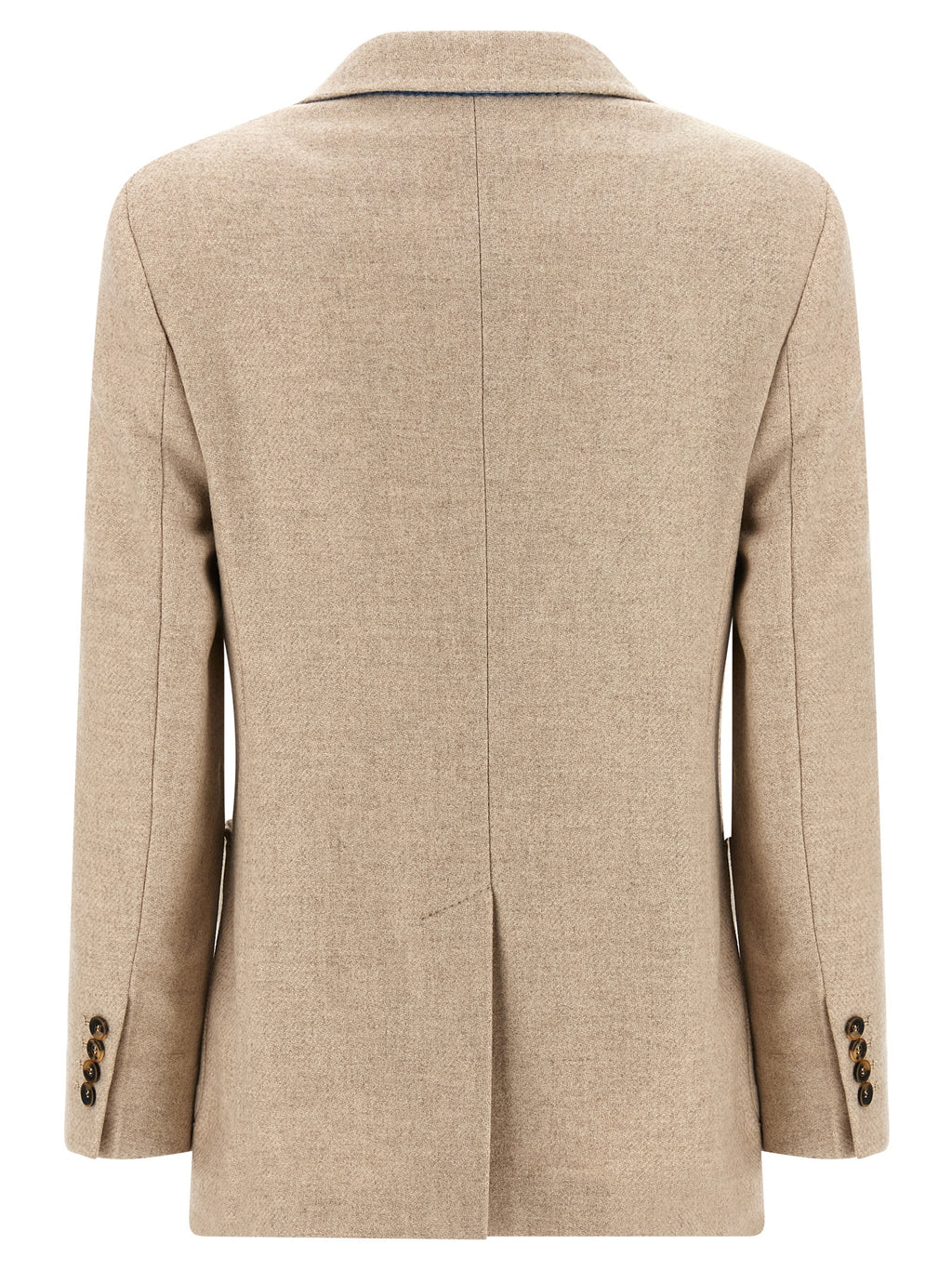 Beige Alpaka Leder Blazer