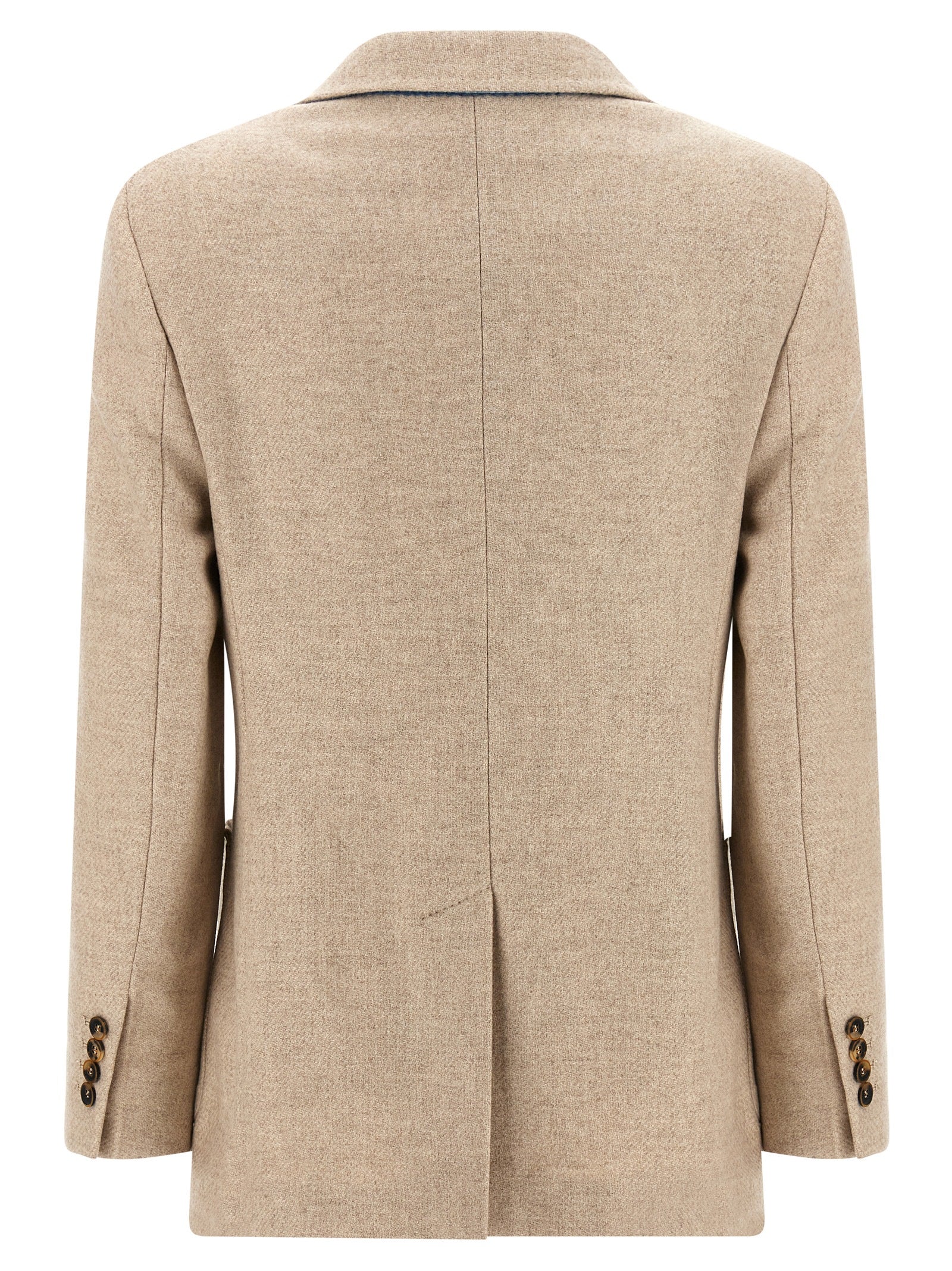 Beige Alpaka Leder Blazer