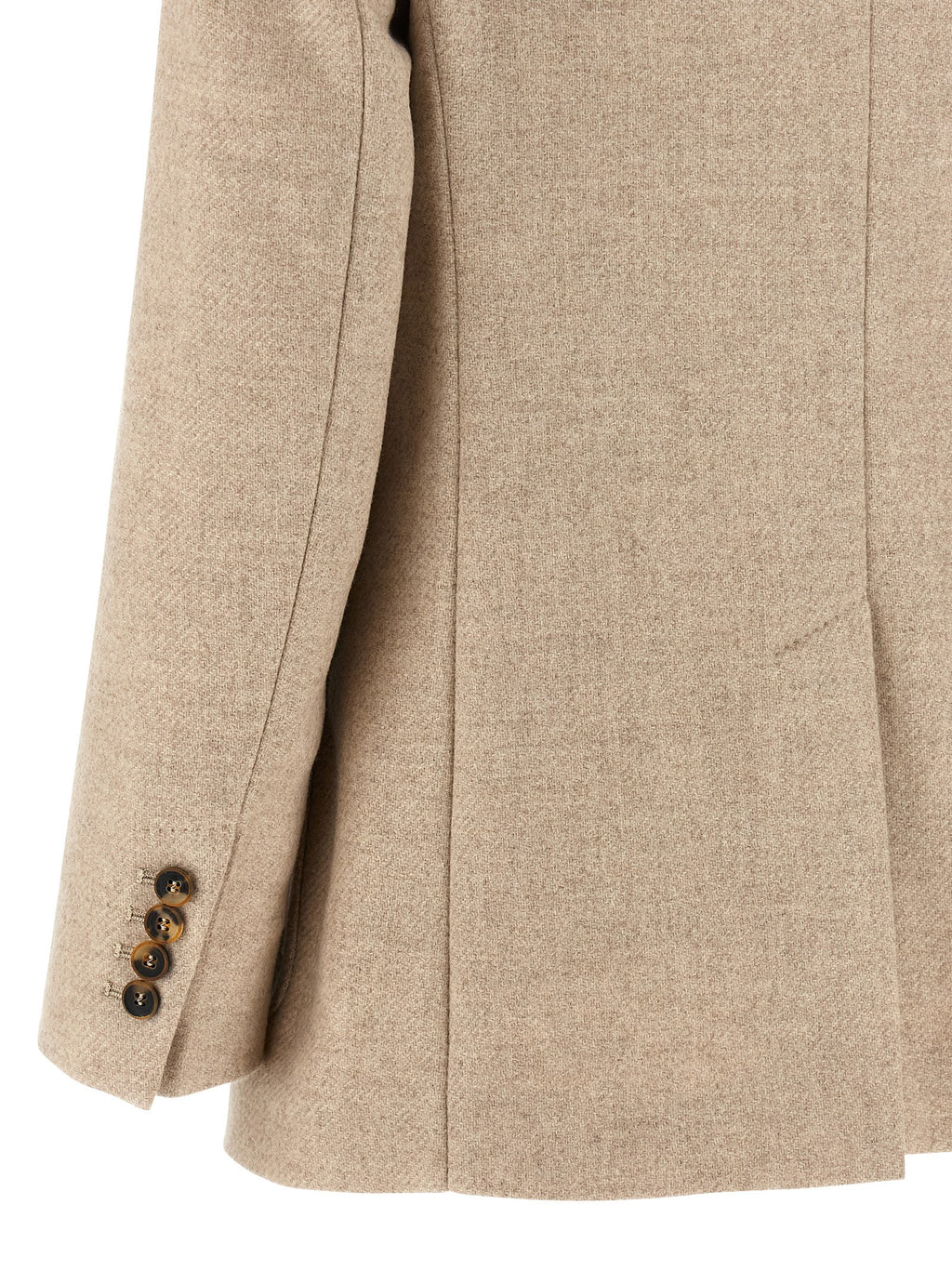 Beige Alpaka Leder Blazer