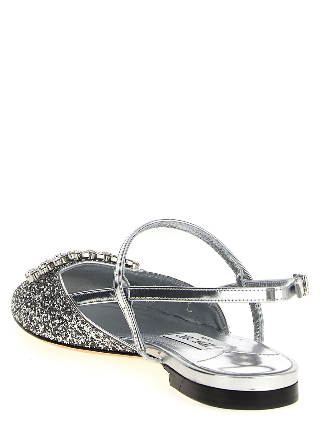 Silberne Tencel Ballerinas