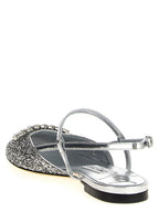 Silberne Tencel Ballerinas