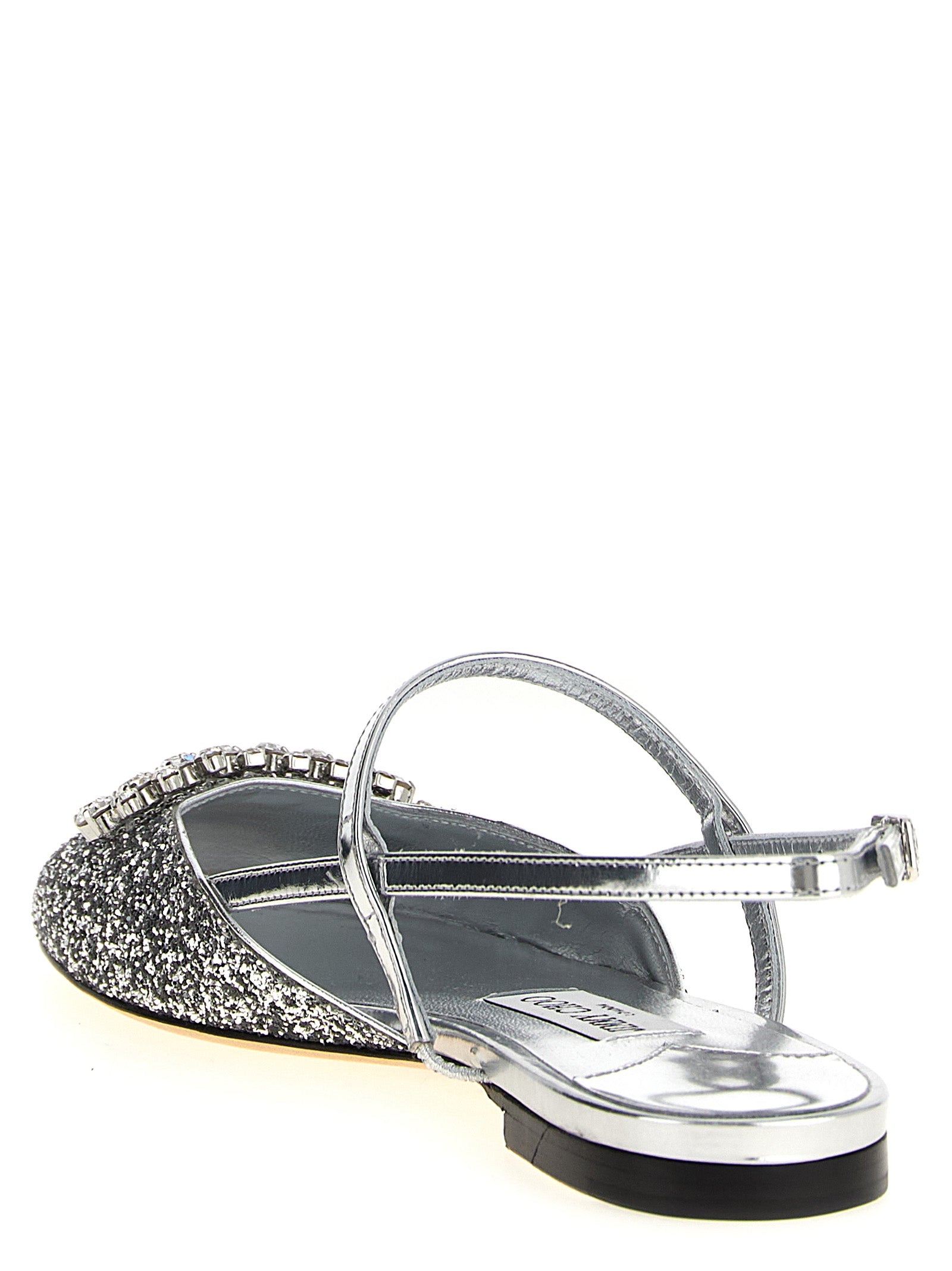 Silberne Tencel Ballerinas