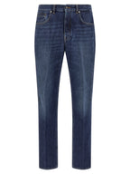 Blaue Jeans aus Baumwolle im geraden Schnitt