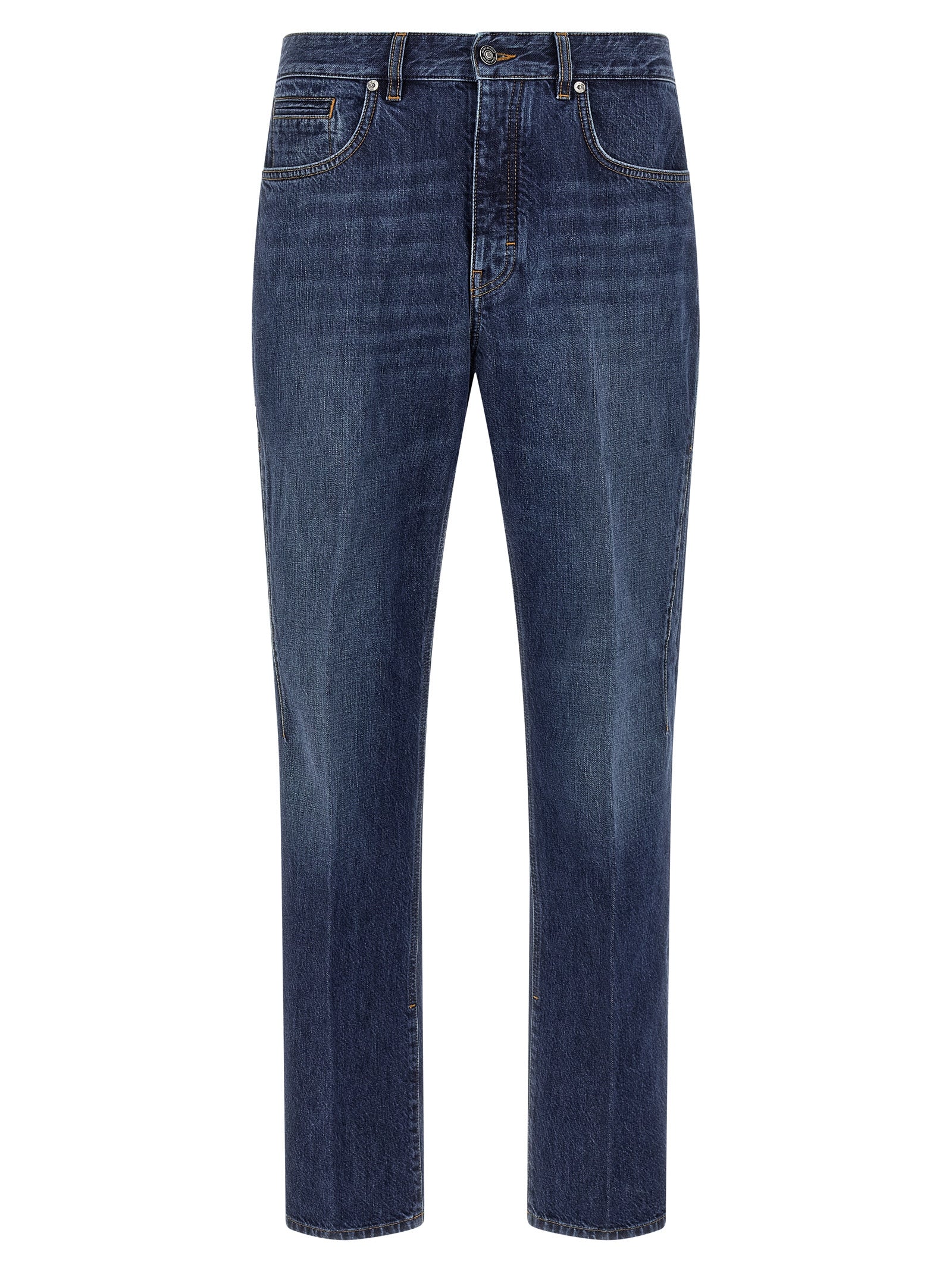Blaue Jeans aus Baumwolle im geraden Schnitt