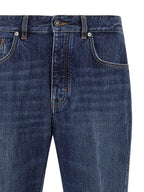 Blaue Jeans aus Baumwolle im geraden Schnitt