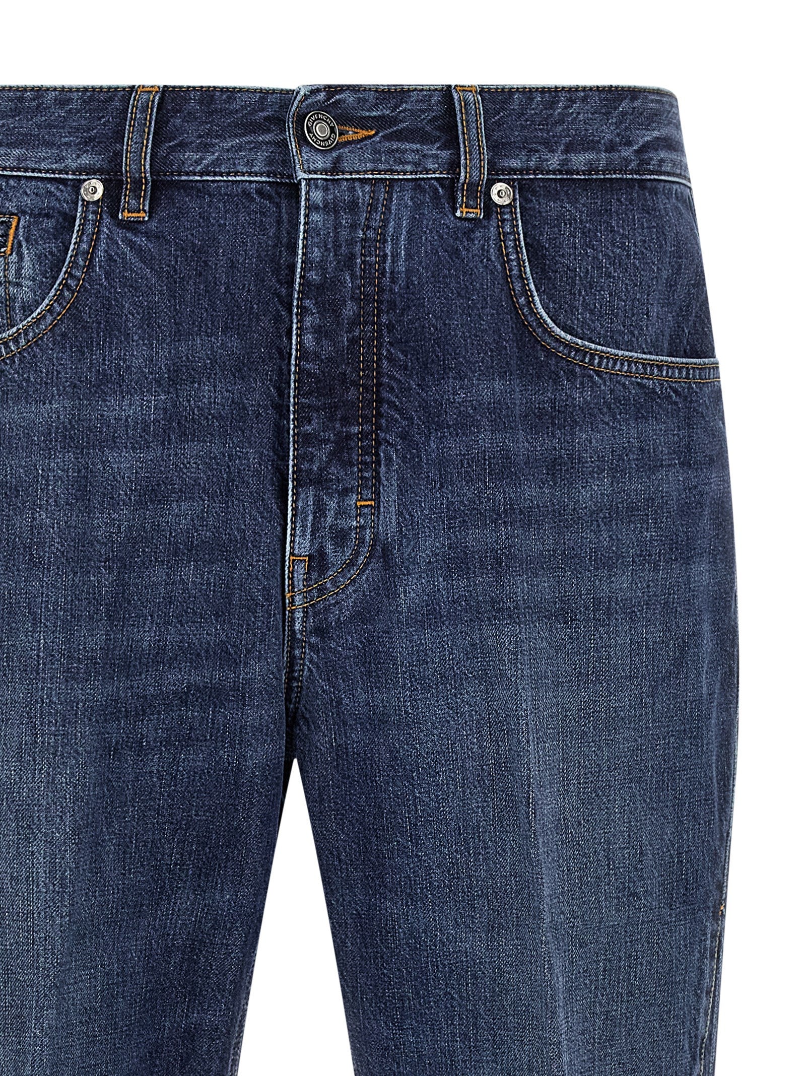 Blaue Jeans aus Baumwolle im geraden Schnitt