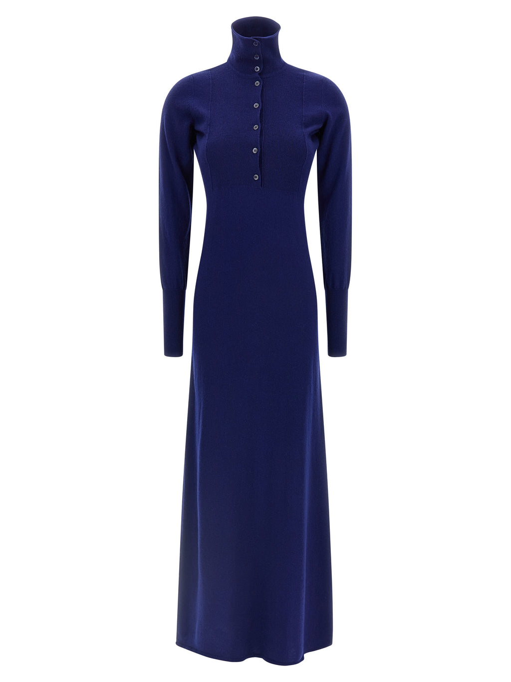 Langes blaues Kaschmirkleid