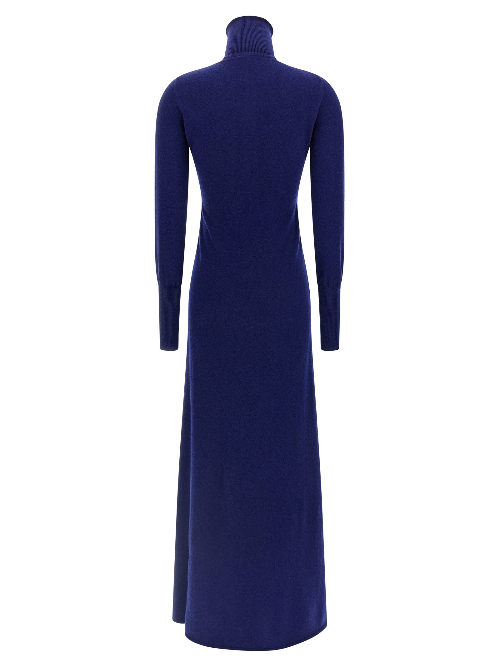 Langes blaues Kaschmirkleid