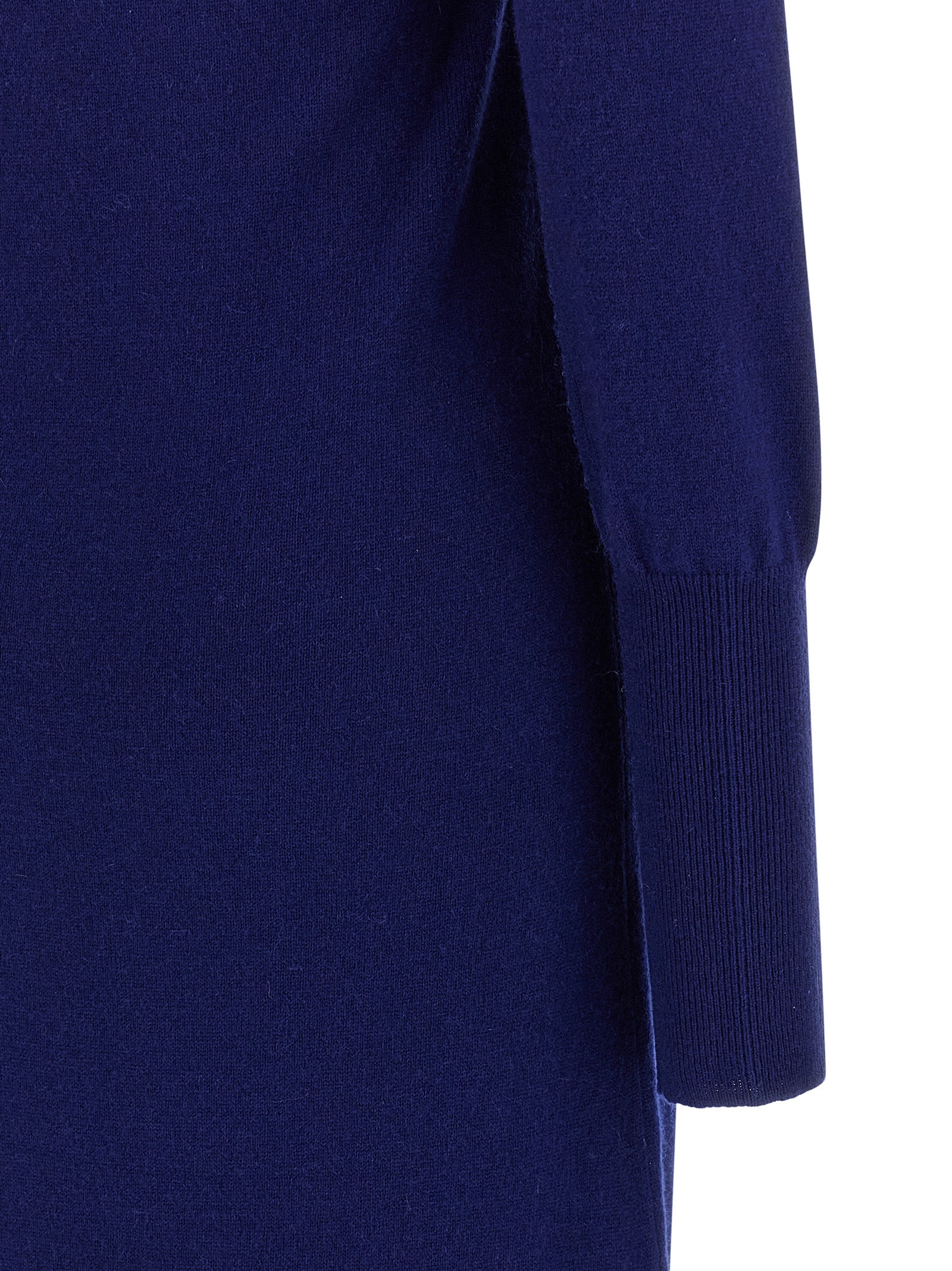 Langes blaues Kaschmirkleid