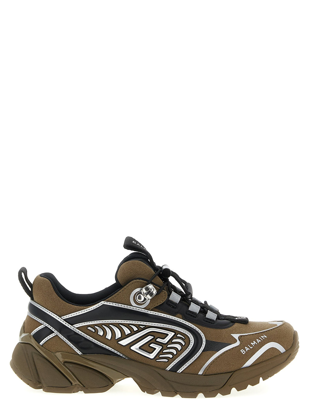 Zweifarbige Sneaker aus Polyethylen im Athletic-Stil Balmain