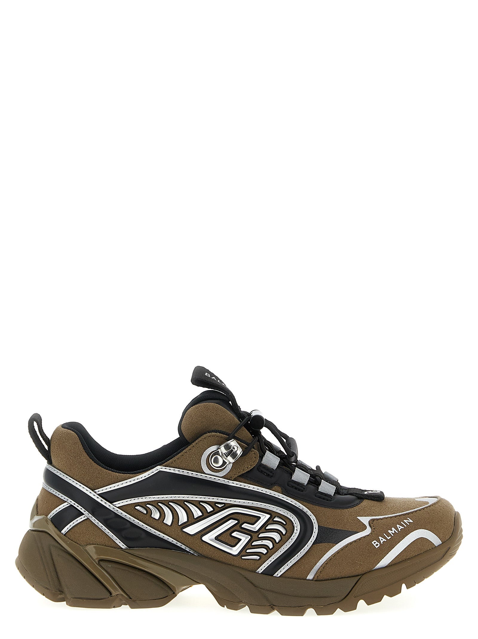 Zweifarbige Sneaker aus Polyethylen im Athletic-Stil Balmain