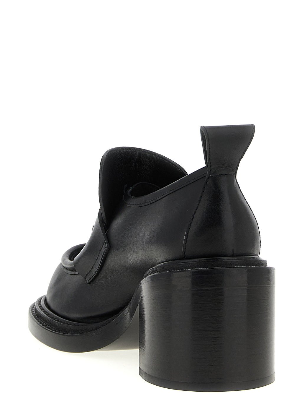 Schwarze Leder Plateaulofers