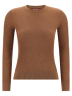 Beige Seidenstrickjacke