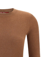 Beige Seidenstrickjacke
