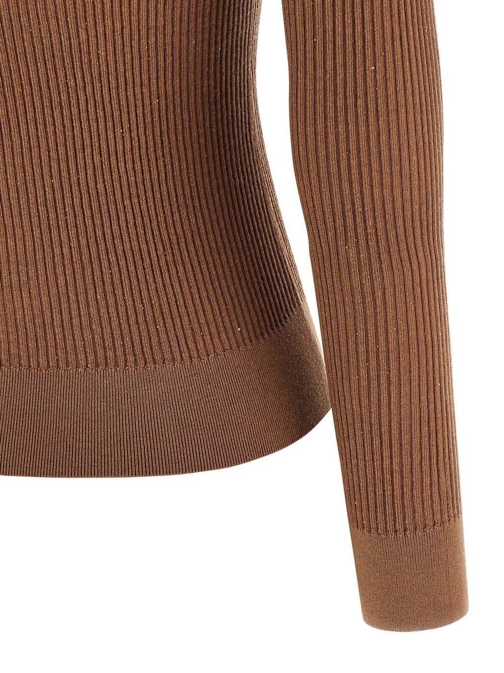 Beige Seidenstrickjacke