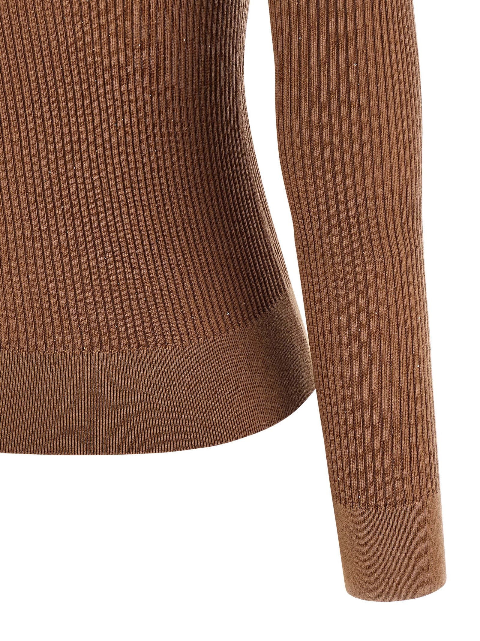 Beige Seidenstrickjacke